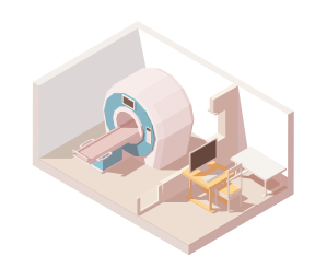 MRI kabina ilustracija